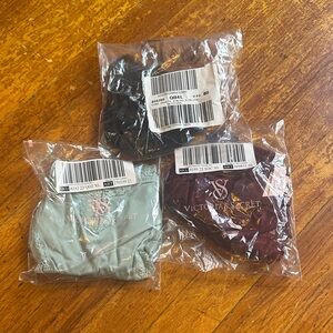 Victoria's Secret Lace Trio in Black, Burgundy, and Mint